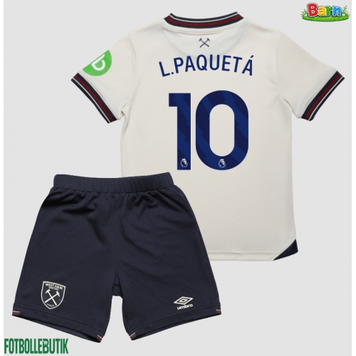 West Ham United Lucas Paqueta #10 Bortaställ Barn 2025-26 Kortärmad (+ Korta byxor)